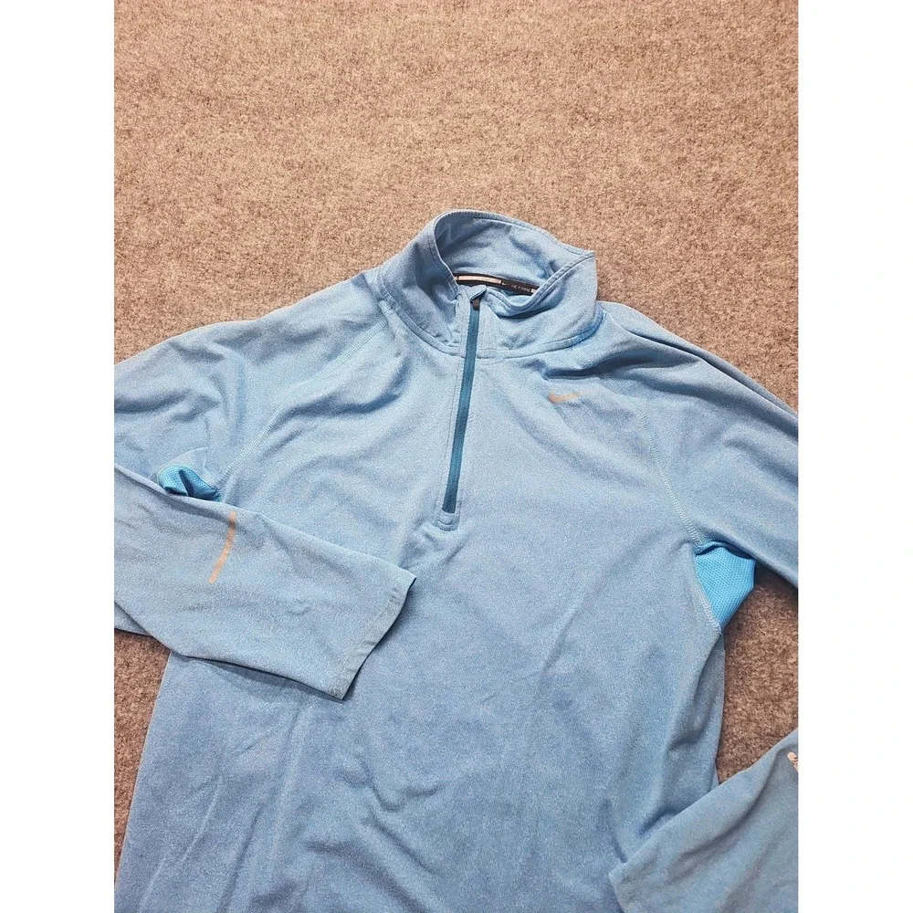 Nike Dri-FIT Running Pullover Womens Small Blue 1/4 Zip Shirt